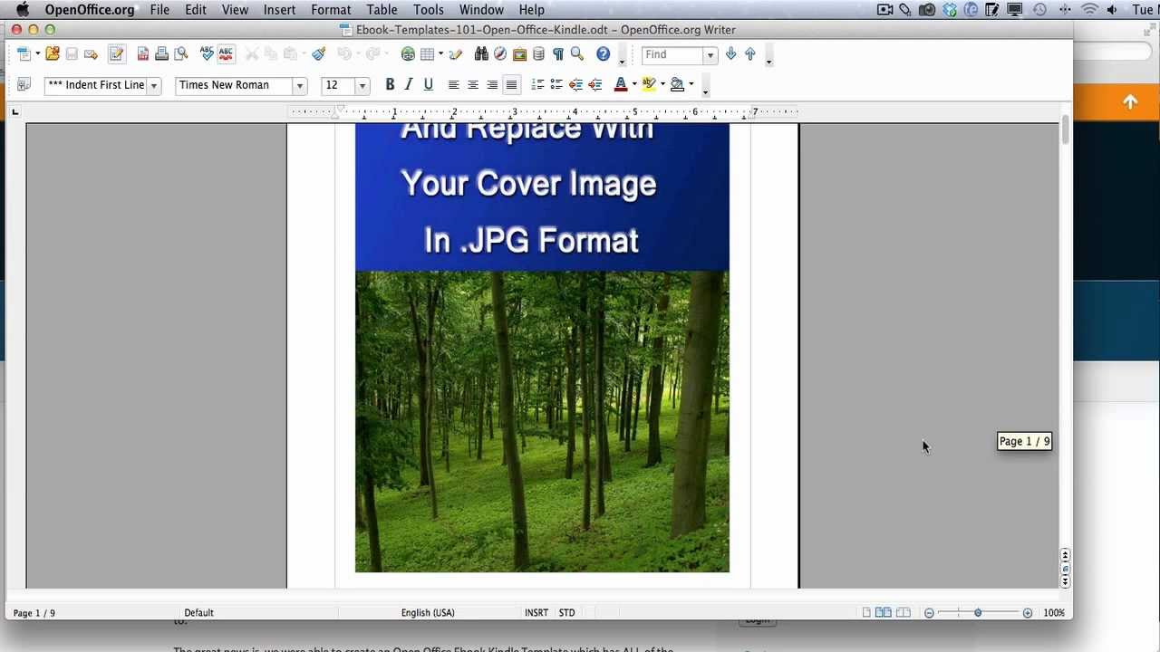 create an ebook with open office